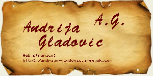 Andrija Gladović vizit kartica